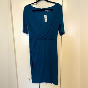 The Loft Faux Wrap Short sleeve Dress- NWT size medium